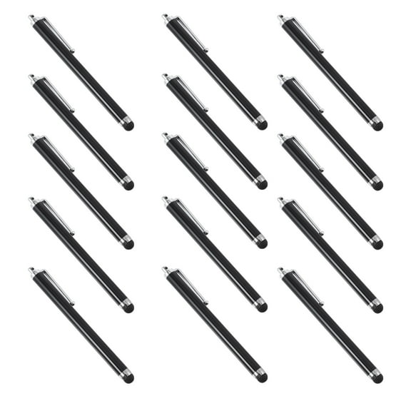 Fine Tip Touch Screen Stylus Pen with Softer Rubber for Smartphone Tablet Black 20 Pcs