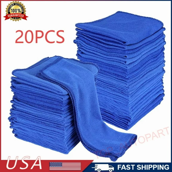 20 Pcs Car Microfiber Cleaning Cloth No-Scratch Rag Polishing Detailing Towel