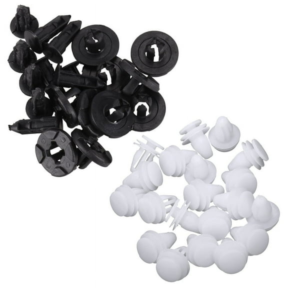 20 Pcs Car White Rivet Door Trim Clips Fastener with 10 x Plastic Fastener Clip 8mm for