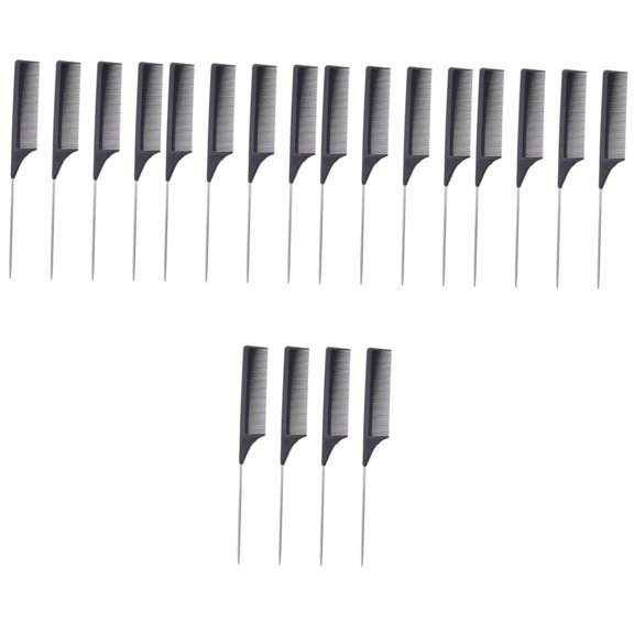 20 Pcs Carbon Comb for Hair Stylist Carbon Fiber Comb Rat Tail Lifting Combs Pointed Hair Comb Carbon Combs for Hair Stylist Black Combed Tool Combs Rat Tail