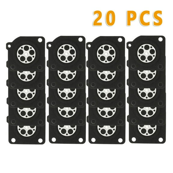 20 Pcs Carburetor Metering Diaphragm Repair Kit for Zama C1U Carb A015010 Black