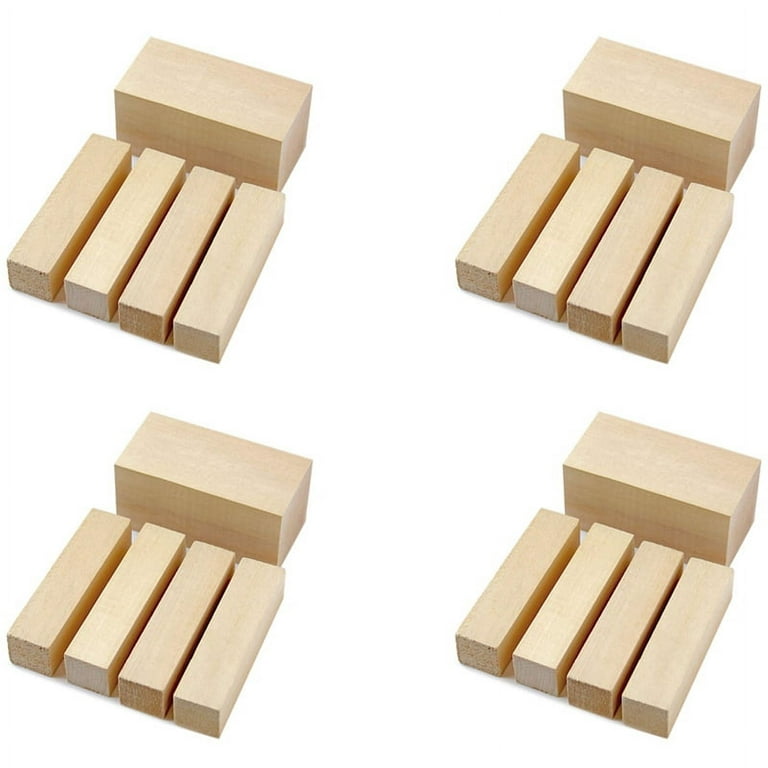  5PCS Basswood Carving Blocks - Small Unfinished Balsa Wood  Blocks for Carving, Beginner or Expert Basswood Carving or Whittling kit