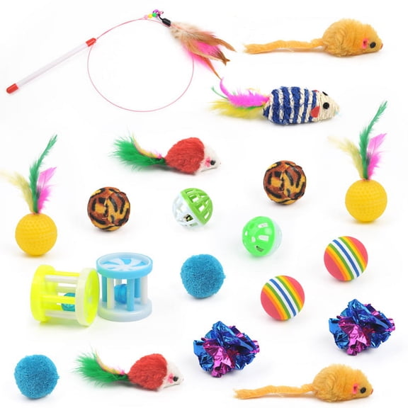 20 Pcs Cat Toys Kitten Toys Cat Stocking Toys Cat Chew Toys for Aggressive Chewers Cat Toys for Small Cats Toys & Games Cat Chew Toy Cat Chew Toys Kitten Chew Toys Squeaky Cat Toys
