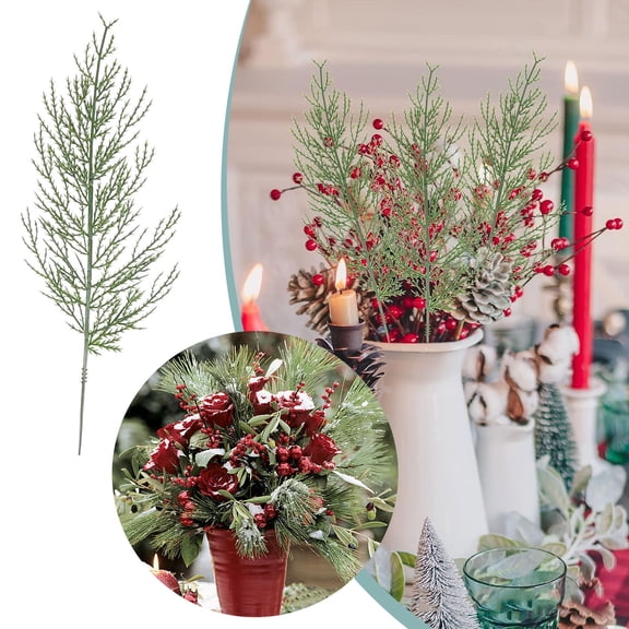 20 Pcs Cedar Cedar Spray Branches Cedar Twig Picks Greenery Ceder Christmas DIY Accessories For Holiday Bouquet Flowers Flowers in Vase Magnolias Flowers Flowers for Vase Winter Flowers Peonies