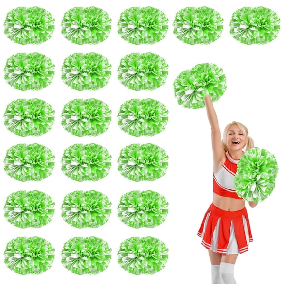 20 Pcs Cheerleading Pom Poms,with Handle Style Cheerleading Handheld Squad Pompoms for Sports Team Cheer Spirit