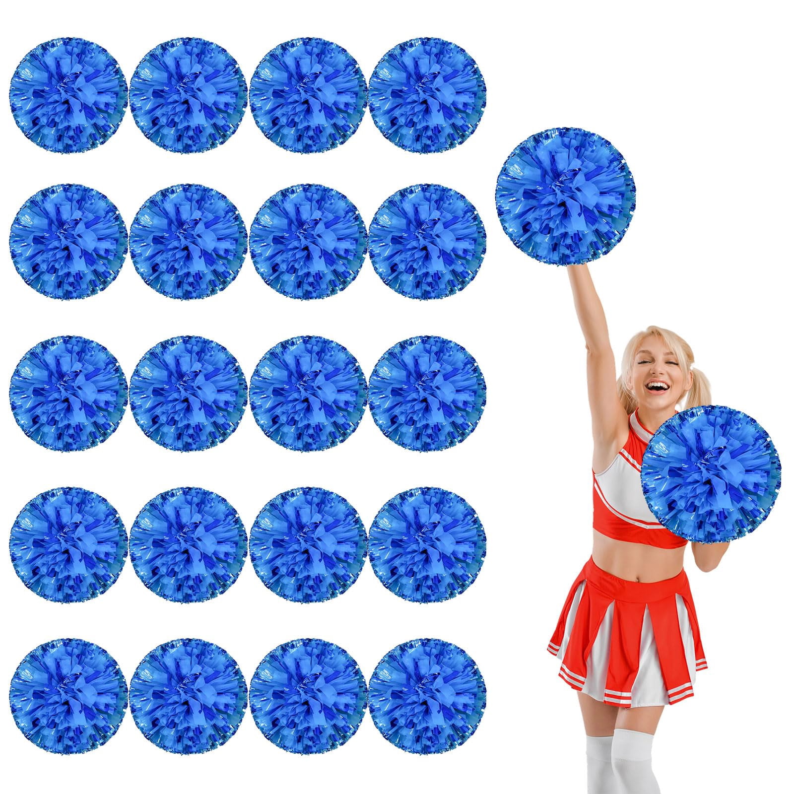 20 Pcs Cheerleading poms,pom poms Cheerleading with Four Finger Payment Cheer Pom Pomsfor Dance, Matches, Team Spirit Sports