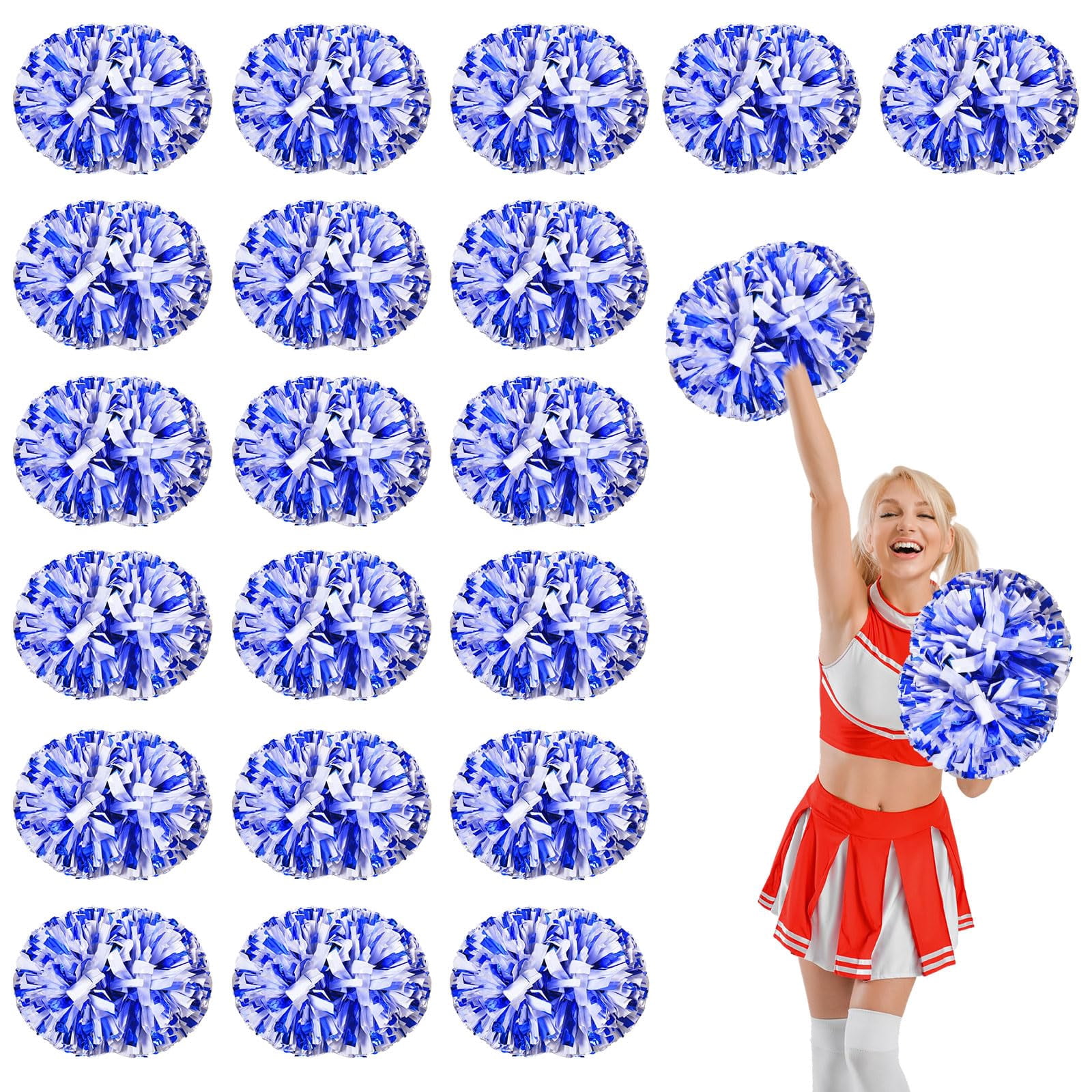 20 Pcs Cheerleading poms,pom poms Cheerleading with Handle Style Cheer Pom Pomsfor Dance, Matches, Team Spirit Sports