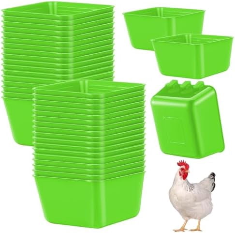 20 Pcs Chicken Water Feeder Cups 16 oz Pigeon Bird Feeder Cups Hanging Cage Chicken Water Cup for Pet Parrot Rooster Parakeet Bunny Gamefowl Poultry Wire Hutch(Green)