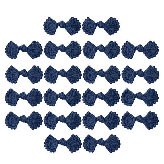 20 Pcs Chinese Knot Closure Cheongsam Frog Closure for Cheongsam, Tang-Coat Fasteners Navy