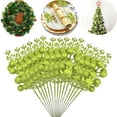 thumbnail image 1 of 20 Pcs Christmas Glitter Berry Stems, Duslogis 7.8 Inch Artificial Christmas Picks for Christmas Tree Ornaments for DIY Xmas Wreath Crafts Gifts Holiday Home Decor (Green), 1 of 7