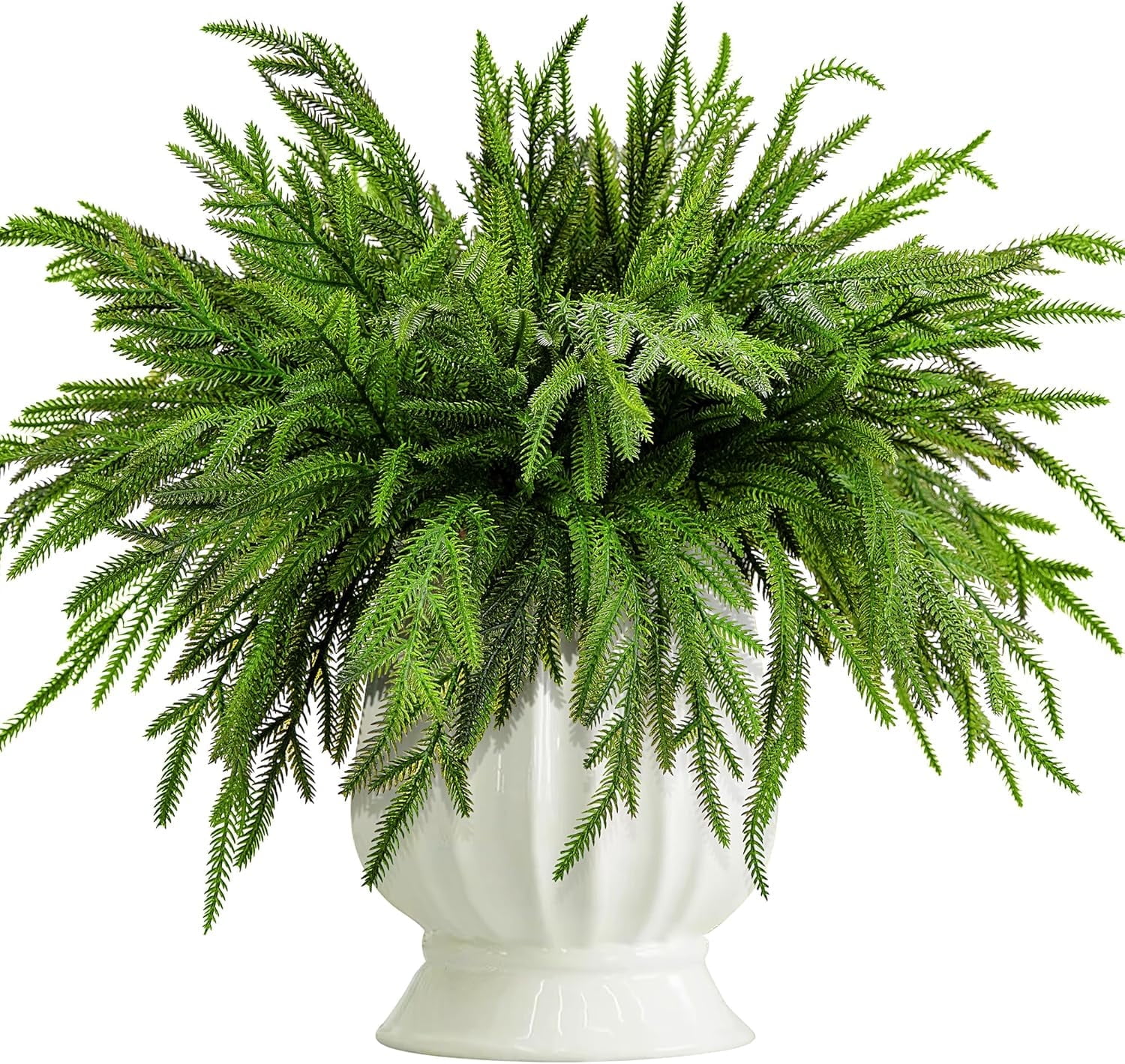 20 Pcs Christmas Norfolk Pine Branches, 19" Extra Length Artificial Xmas Branches Plants Pine Needles, Fake Greenery Norfolk Pines Stems Sprigs for DIY Craft Garland Home Garden Decor