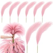 20 Pcs Christmas Tree Topper Artificial Grass Decor Xmas Artificial Green Stems Christmas Tree Picks for Christmas Wedding Home Decoration,Pink,17 in/43 cm,Topboutique