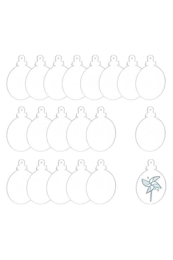 20 Pcs Clear Acrylic Pendants 9.4x7.25cmm Transparent Acrylic Sheets Flat Round Boards Keychain Blanks with 4mm Hole for Picture Display Projects DIY Craft