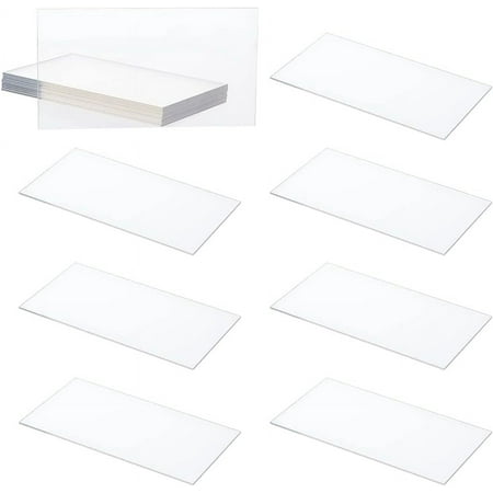 20 Pcs Clear Acrylic Place Cards Rectangle Acrylic Name Card Plate Blank Seating Cards Wedding Table Seating Chart Cards for DIY Guest Name Signs Number Wedding Table Decor 3.5x2Inch DIY White