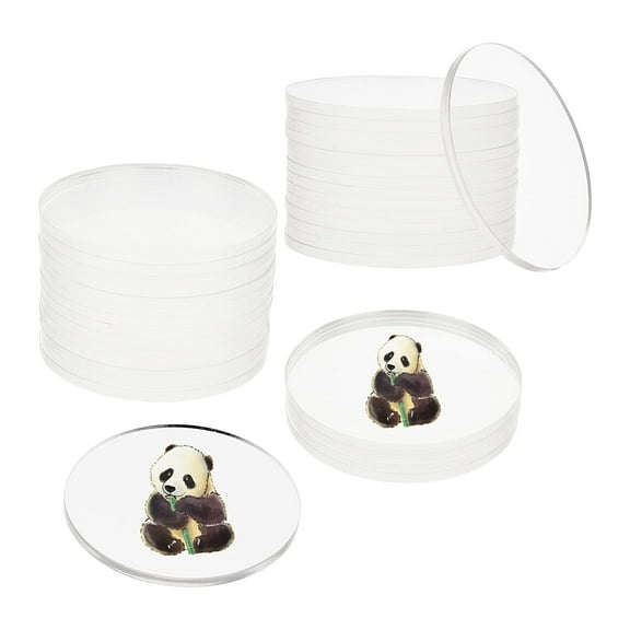 20 Pcs Clear Acrylic Sheets 7.6x0.4cm Acrylic Circles Round Acrylic Blanks Sheets Sign Acrylic Panels for DIY Projects and Crafts Keychain Pendants for DIY