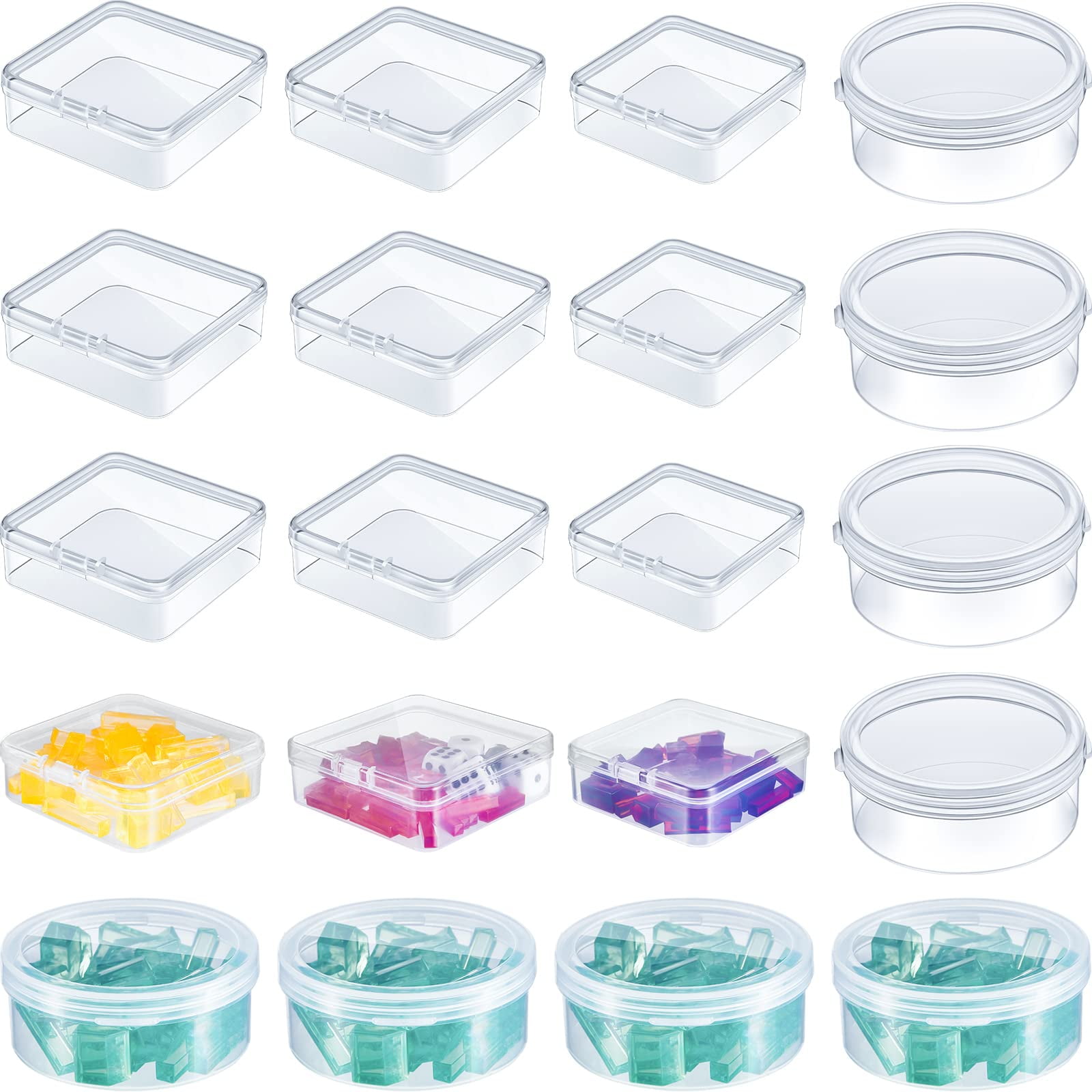 20 Pcs Clear Board DHF10 Game Tokens Storage Containers Board Game