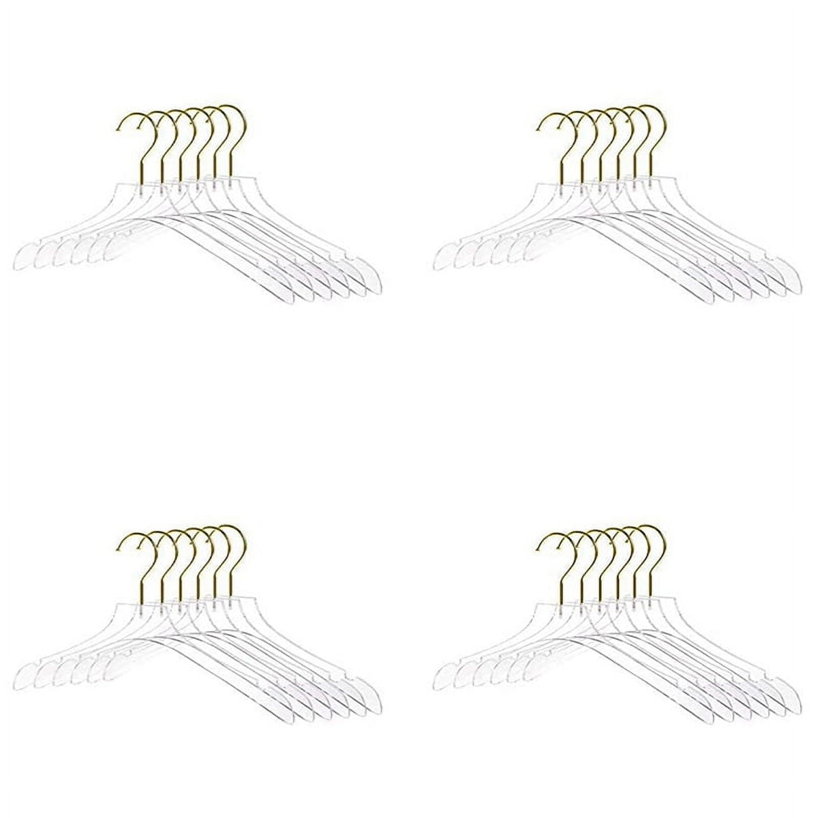 20 Pcs Clear Clothes Hangers with , Transparent Shirts Dress Coat Hanger with Notches for Lady Kids Small