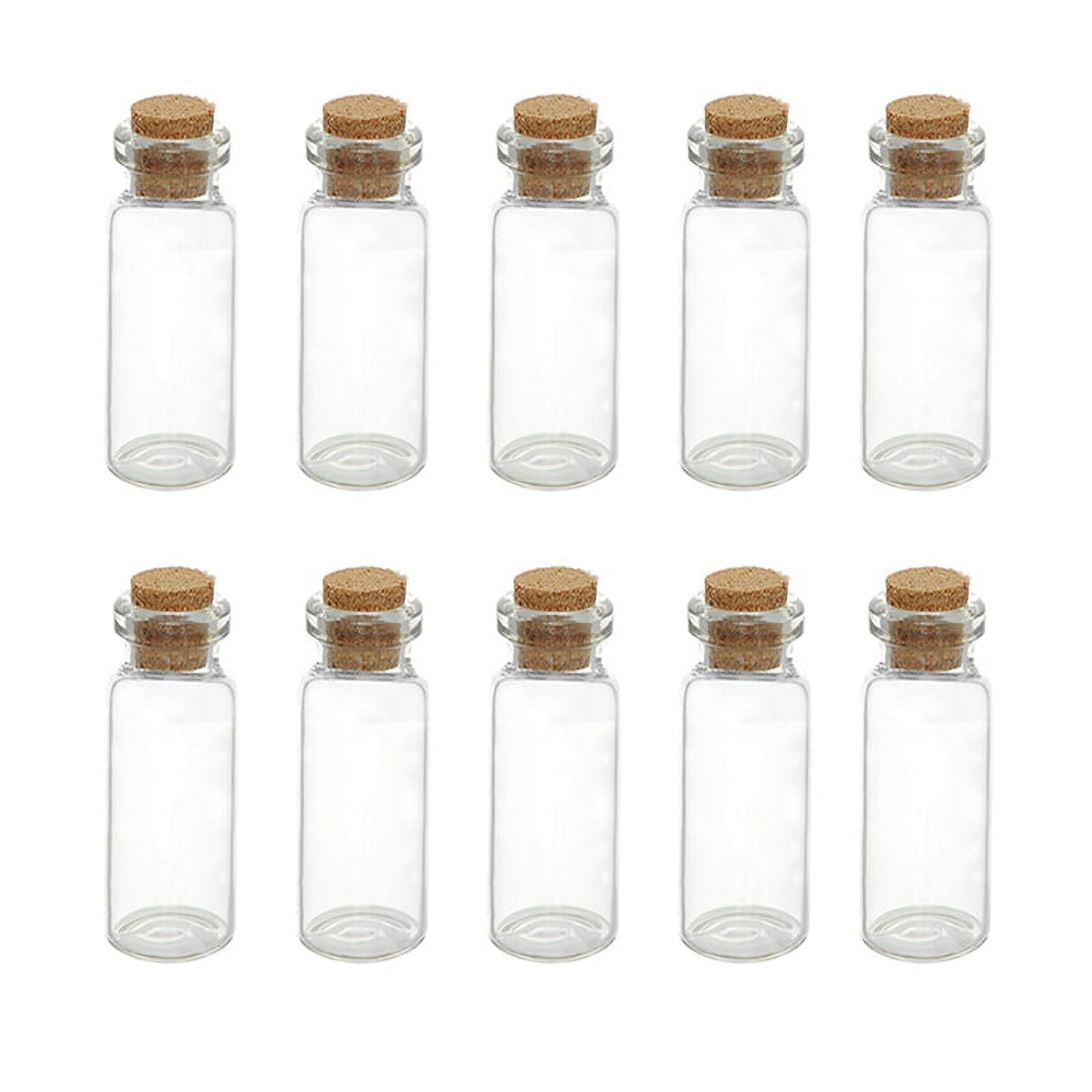 20 Pcs Clear Glass Bottle With Cork Container Borosilicate Vial Empty