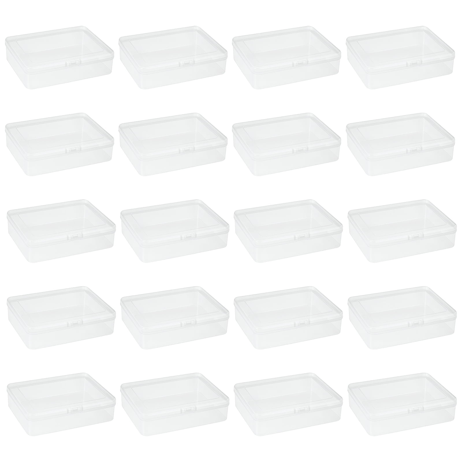 20 Pcs Clear Plastic Storage Boxes with Lids, Stackable Organizer Containers for Jewelry Crafts, Dust-Proof Small Parts Storage for Office Home Organization