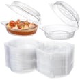 thumbnail image 1 of 20 Pcs Clear Plastic Take out Containers,Happon 8" Disposable Dessert Container with Lid,Plastic Cake Containers Hinged Lid Cheese Cake Container for Salads, Pasta, Sandwiches, 1 of 7
