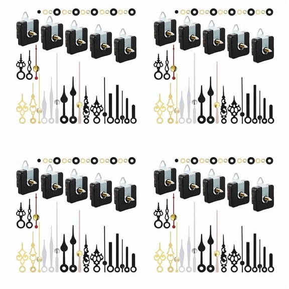 20 Pcs Clock Movement Mechanism Parts Silence Quartz DIY Wall Clock with 28 Different Pairs Clock Hands Replacement Kit