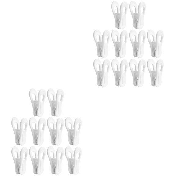 20 Pcs Clothes Pegs Coat Hanger Hangers Multi Purpose Laundry Clips Towel White Plastic