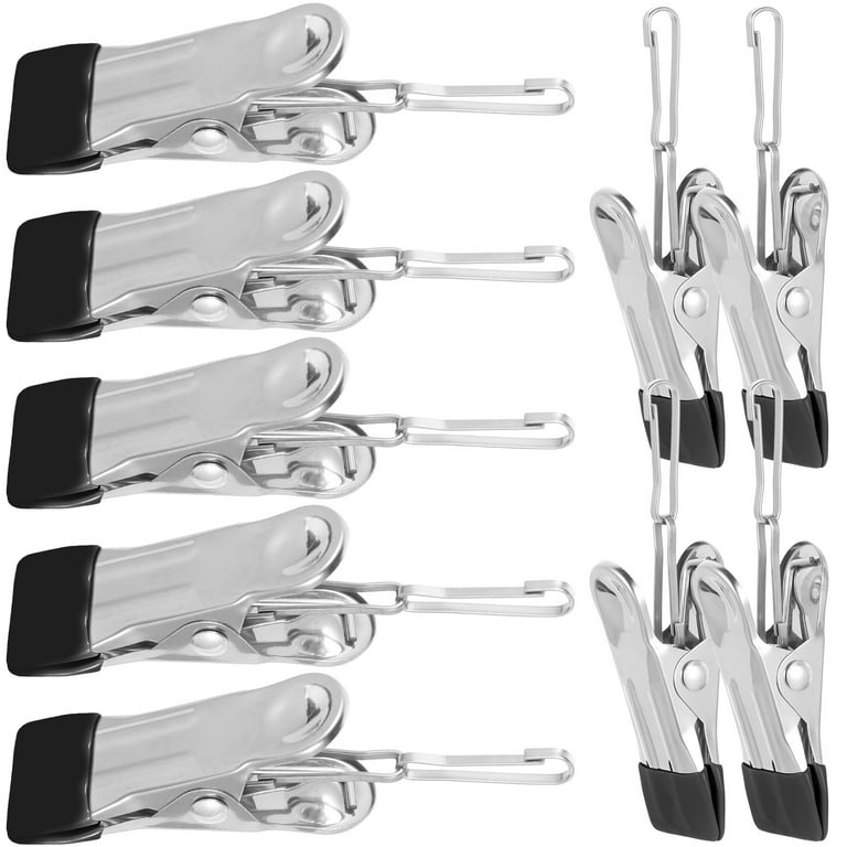 20 Pcs Clothespin with Hanging Buckle Sock Fixing Clips Clothespins Laundry  Swivel Hooks Heavy Duty Metal Hanger Boot for Closet