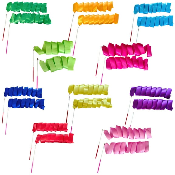 20 Pcs Colorful Gymnastics Ribbons, Batons for Twirling Little Ones and Adults, 78.7" Long Polyester Ribbons with Fiberglass Wands, Dance Ribbons for Gymnastics and Performances, 10 Colors