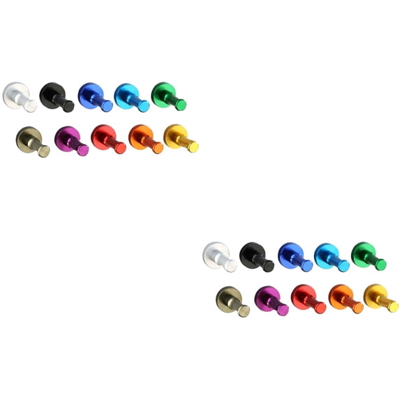 20 Pcs Colorful Wall Hooks with Screws Solid Hook Doebel Aluminium Towel Holder for Shower Bathroom Kitchen(Random Color)