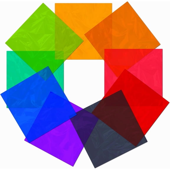 20 Pcs Coloured Cellophane Sheets For Crafts, Vibrant Colored Plastic Sheets For DIY Arts And Decoration, Versatile And Easy To Use