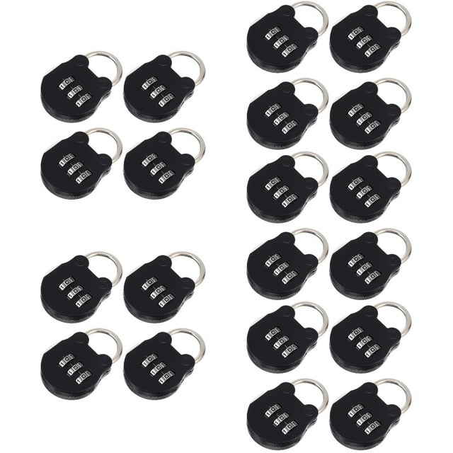 20 Pcs Combination Padlocks Metal Three Combination Locks Locker Locks
