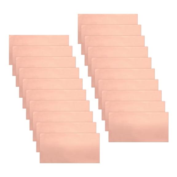 20 Pcs Copper Foil Tape Conductive Adhesive, 4"(100mm) Width x 5"(125mm) Length, 0.05mm Thickness, Slug Shielding Barrier for Slug Stained Glass Guitars Soldering Garden