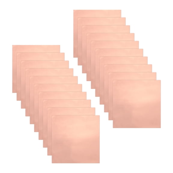 20 Pcs Copper Foil Tape Conductive Adhesive, 5"(125mm) Width x 5"(125mm) Length, 0.05mm Thickness, Slug Shielding Barrier for Slug Stained Glass Guitars Soldering Garden