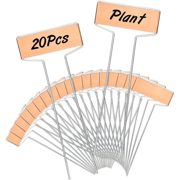 20 Pcs Copper Metal Plant Labels Galvanized Iron Garden Tags Herb Seedlings