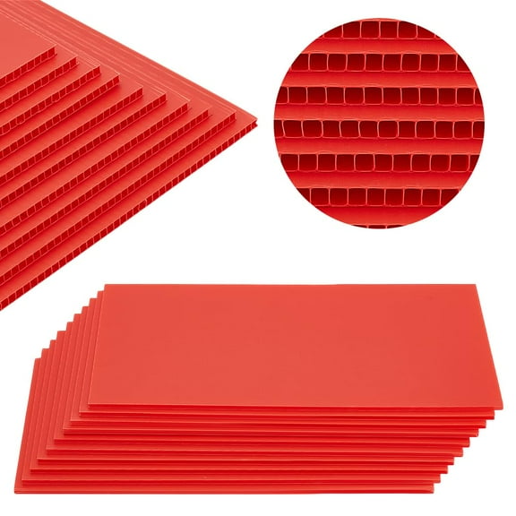 20 Pcs Corrugated Plastic Sheet 5.9x11.8 Inch Plastic Corrugated Board 4mm Thickness Plastic Yard Sign Boards for Indoor and Outdoor Use A-Frame Warnings Divider Crafts Packing Tomato