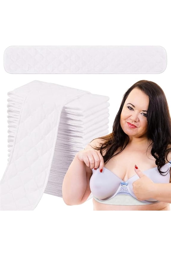 20 Pcs Cotton Bra Liners, Ultra Absorbent & Breathable, Washable Under-Breast Sweat Pads for Women, Comfortable for Daily Use & Summer