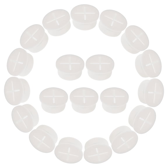 20 Pcs Cross Rubber Stopper Cable Organizer Cable Management White