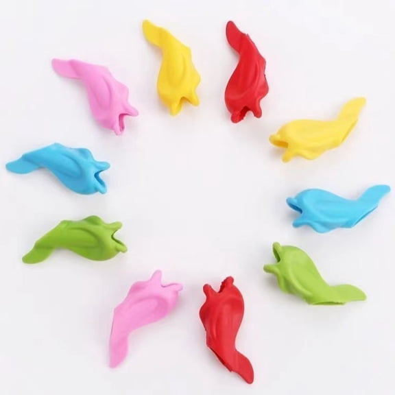20 Pcs Cute Fish Shape Silicone Pencil Grips,Handwriting Pencil Grips,Multicolor Writing Aid Grips,Handwriting Training Tools,Writing Correction Tools,Silicone Finger Grips,Random Color 20Pcs