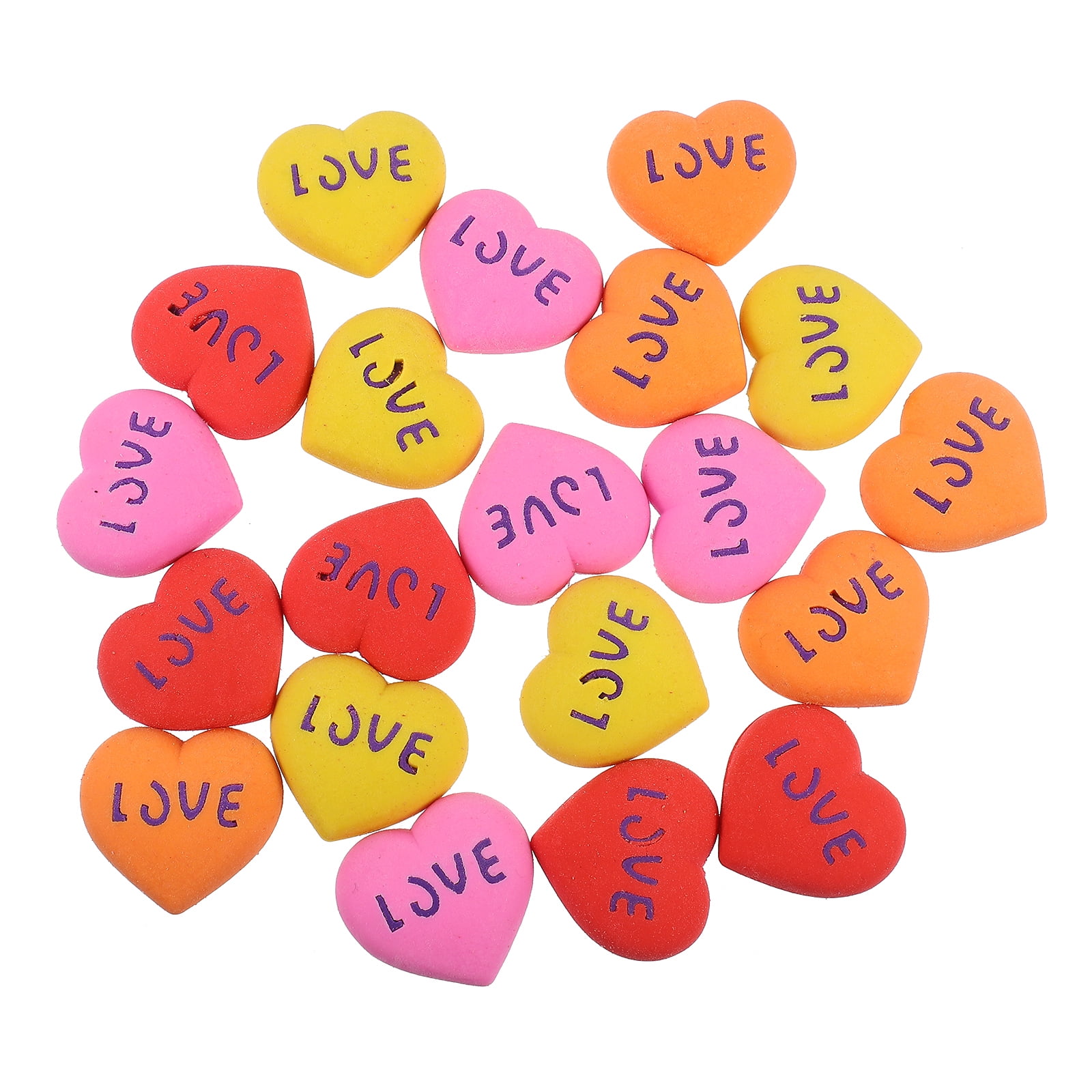 20 Pcs Cute Heart Shape Rubber Erasers for Kids Rubber Eraser School Novelty Erasers Bulk Kids