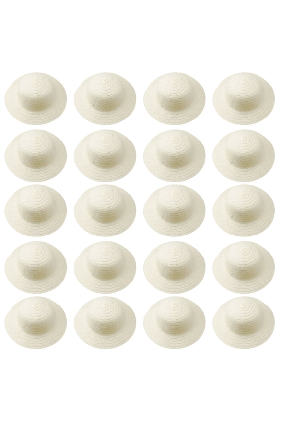 20 Pcs DIY Blank Straw Hats, Craft Your Own Personalized Sun Hats, Fits 2-8 Years Old, Great for Summer Activities, Birthday Parties, and Outdoor Fun