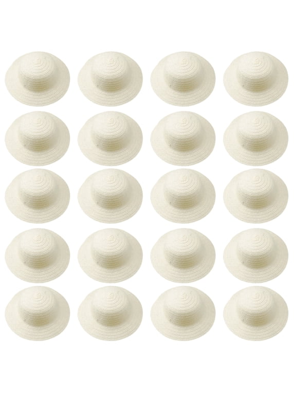 20 Pcs DIY Blank Straw Hats, Craft Your Own Personalized Sun Hats, Fits 2-8 Years Old, Great for Summer Activities, Birthday Parties, and Outdoor Fun