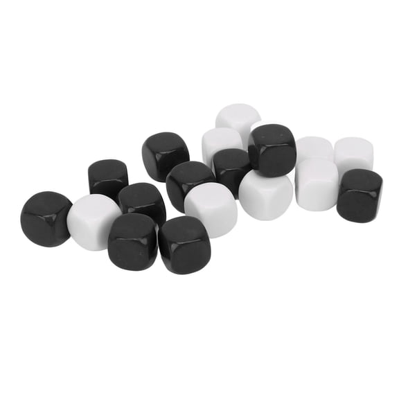 20 Pcs DIY Sticker Dice Blank Six Sided Rounded Corners Plastic Dice for Teaching - 0.63 in / 1.6 cm