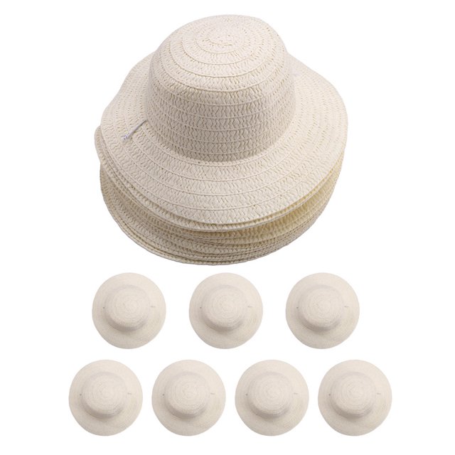 20 Pcs DIY Straw Hat Set Beach Summer Work Farmer Hats