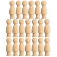 20 Pcs DIY Unfinished Toys Portable Wooden Puppet DIY Educational