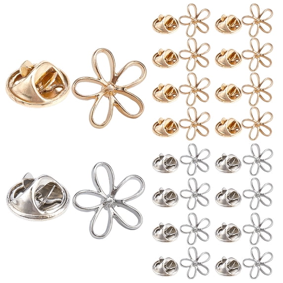20 Pcs Daisy Flower Modesty Pins Gold and Silver Flower Brooch Pins Metal Suit Shirt Business Lapel Pin Set