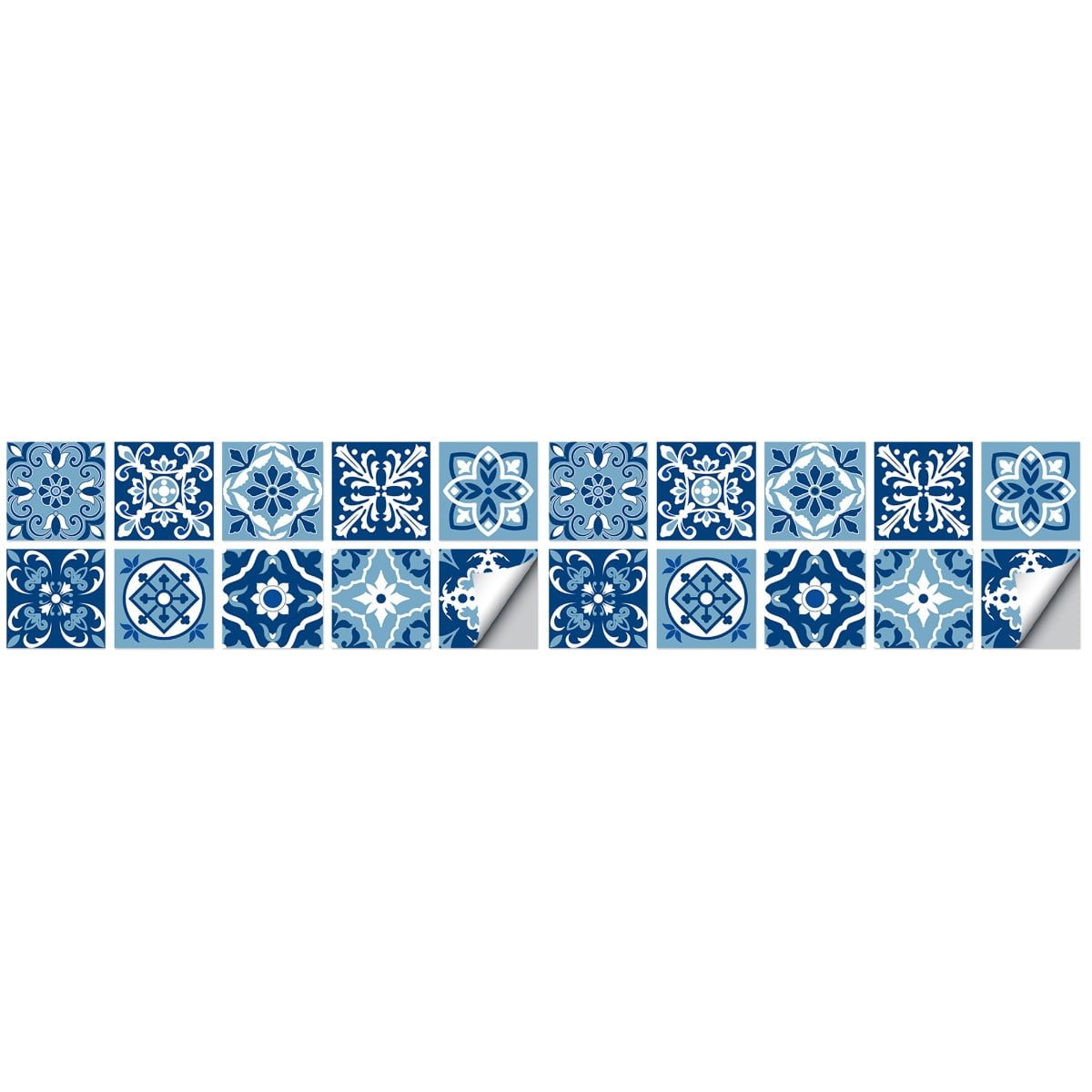 20 Pcs Decor Tile Decorative Stickers Moroccan Flower Ceramic Decals Wall For Home Paste Pvc