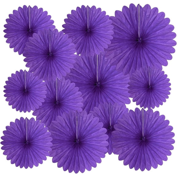 20 Pcs Deep Purple Hanging Paper Fan, Hanging Honeycomb Round Paper Fans for Weddings, Birthdays, Easter, Baby Showers, Classroom, Events Ceiling Party Supplies Decorations