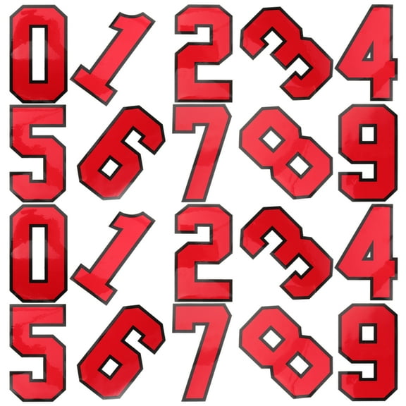 Raindrops 20Pcs Embroidered Jersey Number Patches Decorative Sewing Patches for Clothing