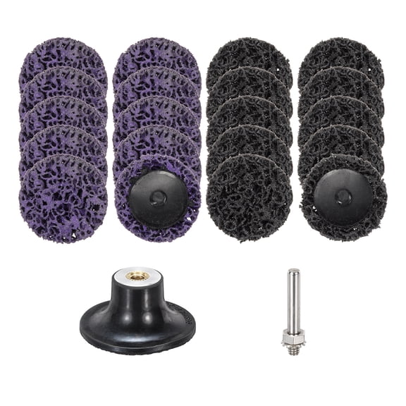 20 Pcs Diamond Die Grinder Sanding Disc 2", Multi Grit Roll Lock Quick Change Easy Stripping Disc with 1/4" Pad Holder for Rust Paint Stripper Oxidation Removal, Black/Purple