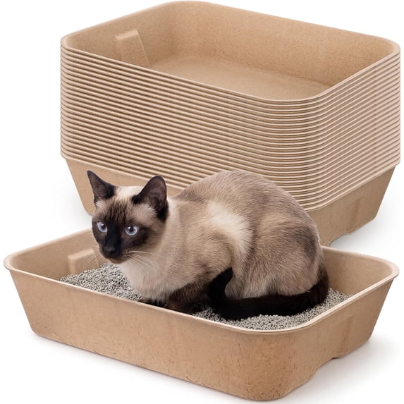 20 Pcs Disposable Litter Box Cat Tray Paper Kitty Travel Toilet 16 x 12 ...